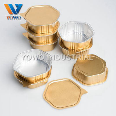 Eco Friendly 490ml Disposable Aluminum Foil Food Containers